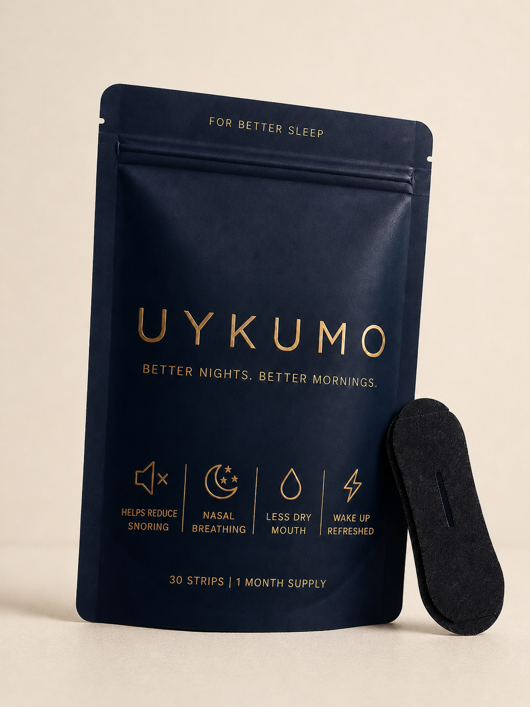Uykumo verpakking beige achtergrond